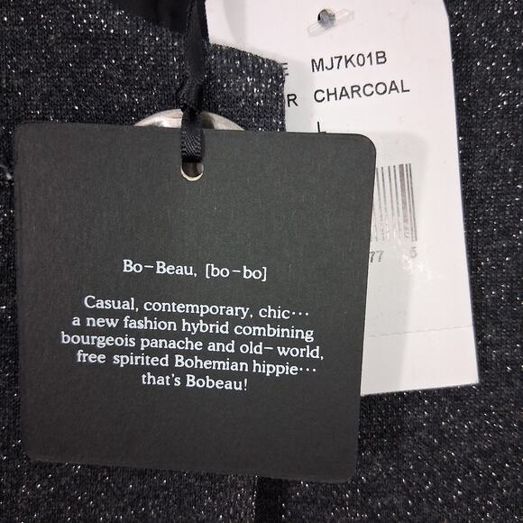 NWT Bobeau Sparkly Bell Sleeve Jacket Charcoal Contemporary Chic Size L - Picture 10 of 10